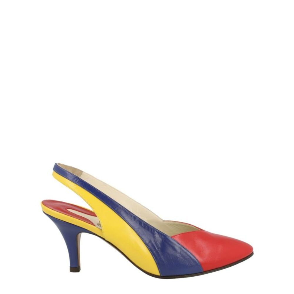 Ferragamo Partenope Archive Limited Edition 1980's Slingback Pumps Color Block - Picture 1 of 6
